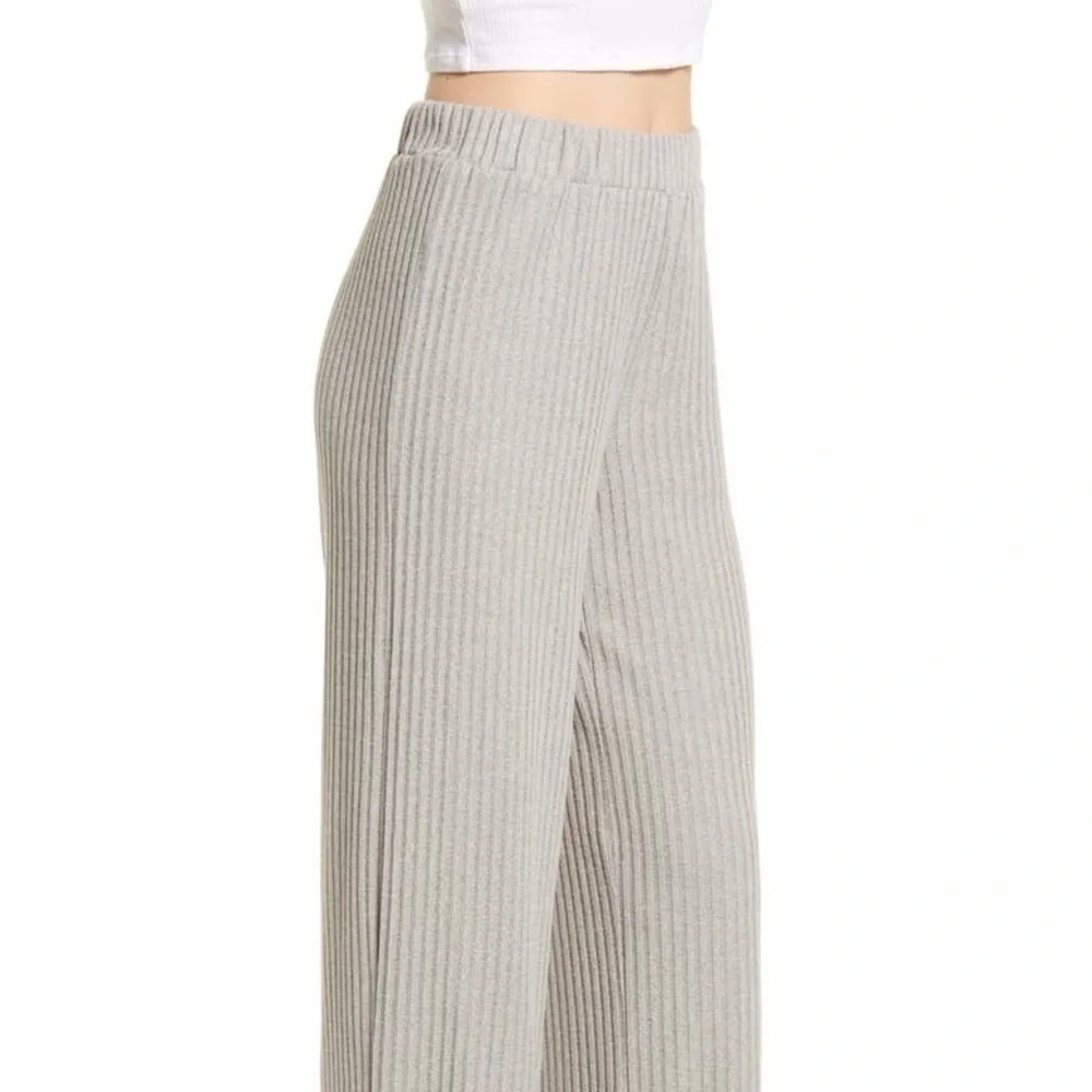 Vero Moda Blossom Rib Knit Leisure Pants in Grey - Size Large